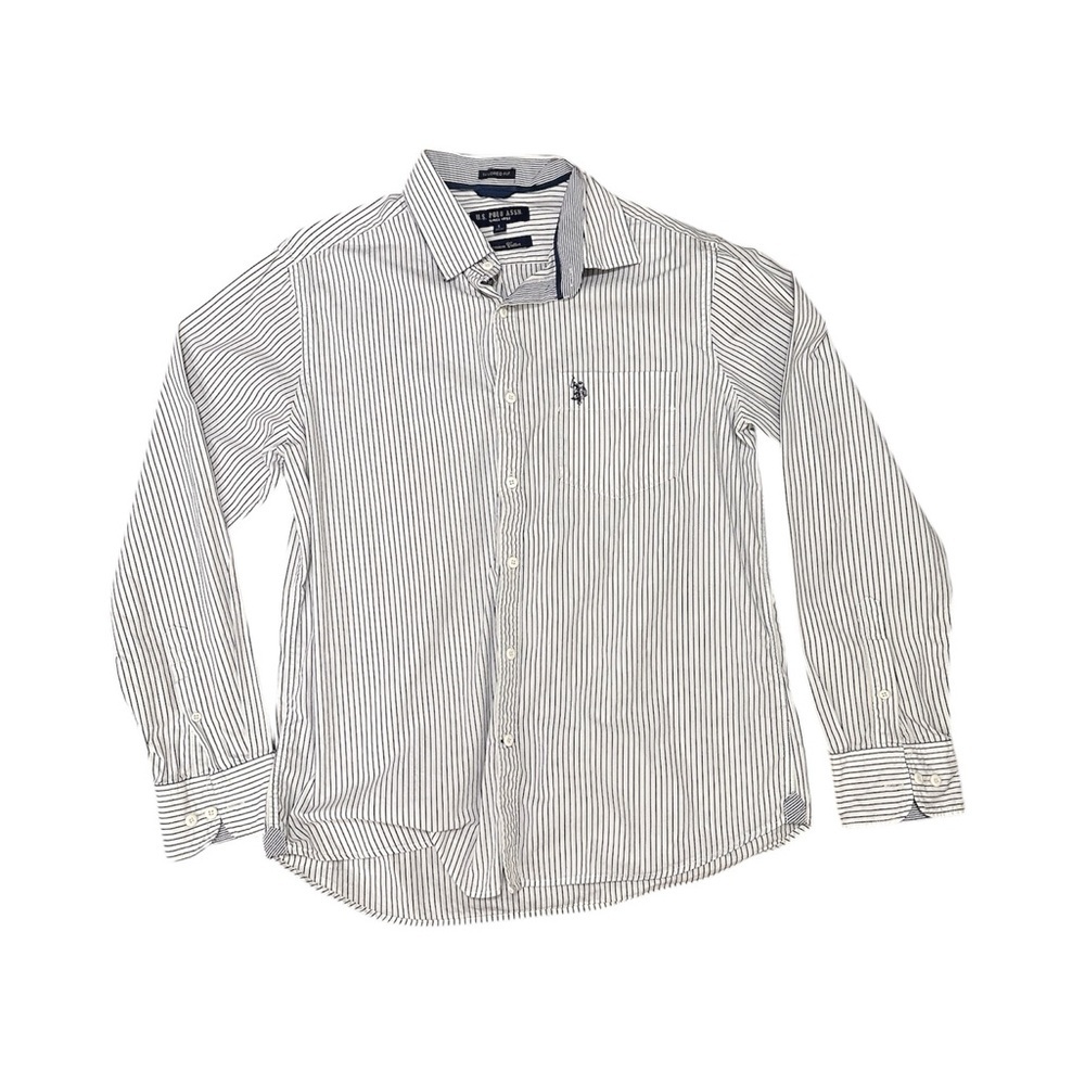 Ralph Lauren Blue and White Striped Men‎ Shirts Large